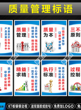 质量宣传标语 车间安全标识牌仓库海报展板挂画 工厂生产标语墙贴