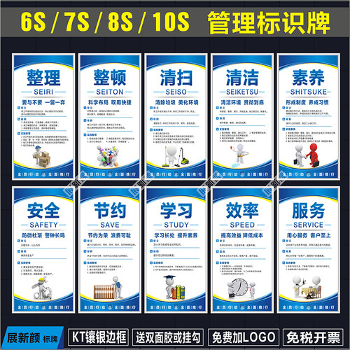6S管理标识牌8S企业文化海报10S