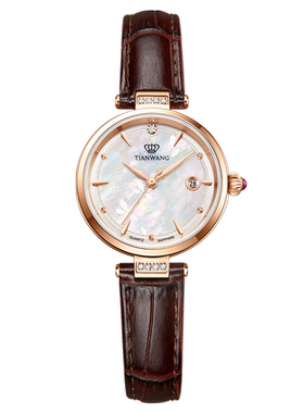 天王小花瓣贝母女士真皮手表女款情人节新年生日礼物礼盒31368