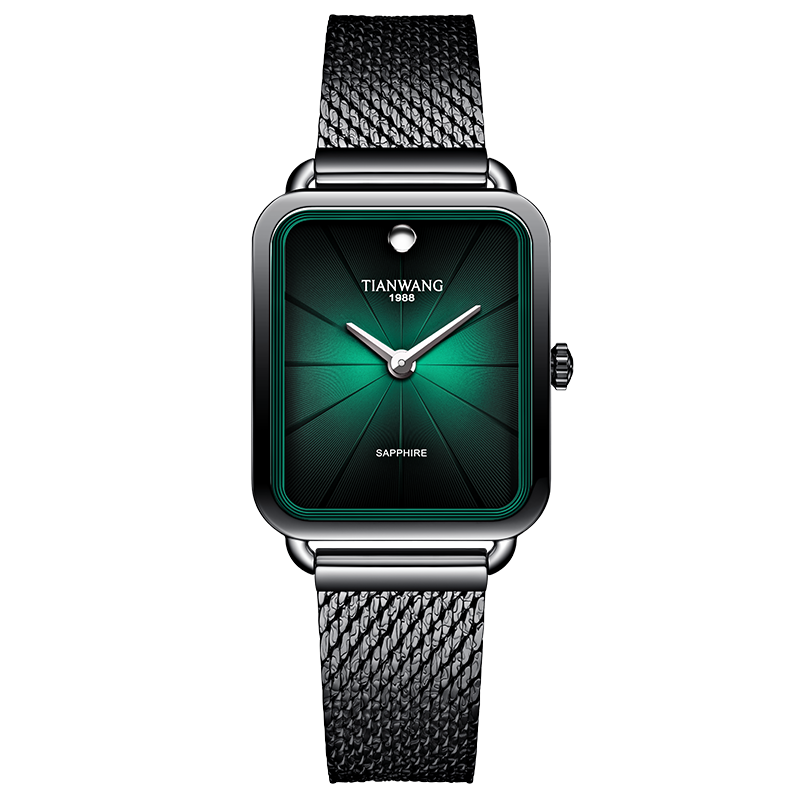 送学生送男生天王小方表绿盘手表中性石英手表31227实用生日礼物