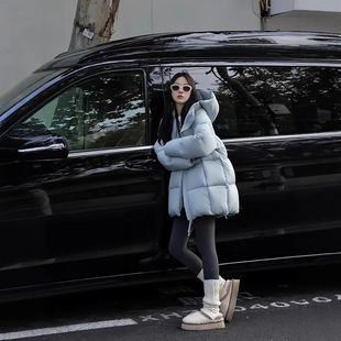 2025羽绒服女款高端女90白鸭绒显瘦加厚中长款网红同款泡芙面包服