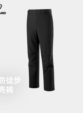 诺诗兰软壳裤横岭男秋冬加绒防风透气松紧腰徒步登山裤NXPFH5991S
