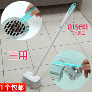 AISEN 日本长柄浴室清洁刷 瓷砖浴缸刷卫生间擦缝隙洗地板刷子大
