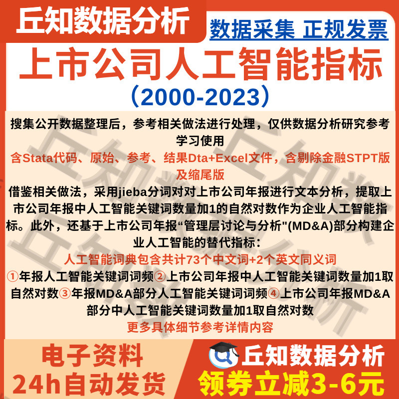 上市公司人工智能2023-2000数据年报词频全文及MD&A结果jieba分词
