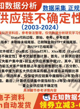 企业供应链不确定性2024-2003年上市公司数据含Stata代码Excel表