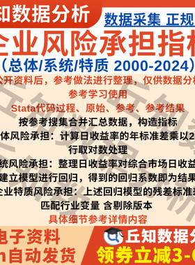 企业风险承担指标2024-2000总体/系统/特质Stata代码数据上市公司