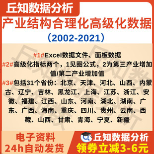 产业结构合理化高级化数据（2002-2021） 一个合理化，两个高级化