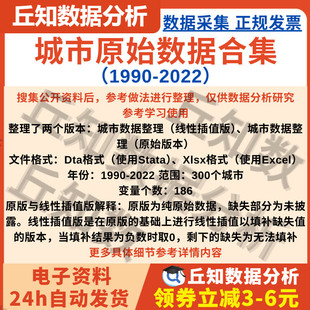 地级市控制变量2022-1990年含原始&线性插值版StataExcel面板数据