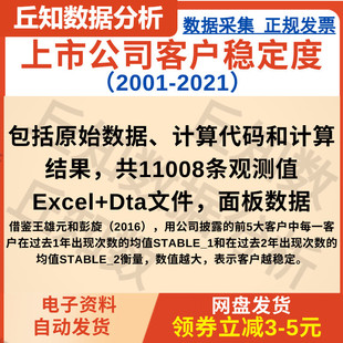 Dta文件 上市公司客户稳定度数据2001 Excel 含代码 2021 过程