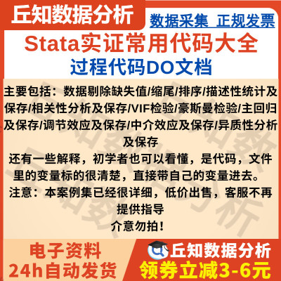 Stata常用实证代码大全，过程代码Do文档，Stata代码命令实证分析