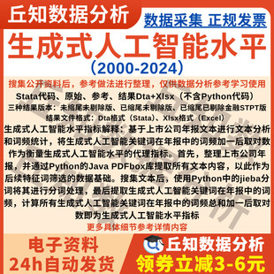 企业生成式人工智能水平2024-2000年上市公司数据Excel词频结果表