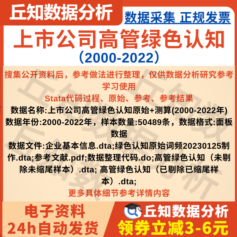 高管绿色认知2000-2022上市公司数据文本分析词频stata 面板原始
