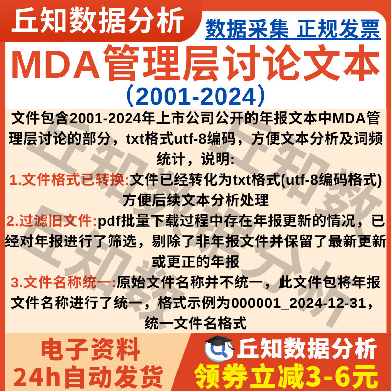 上市公司年报MDA2024-2001管理层讨论与分析文本TXT整理UTF-8编码