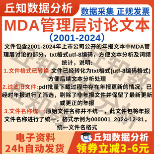 上市公司年报MDA2024-2001管理层讨论与分析文本TXT整理UTF-8编码