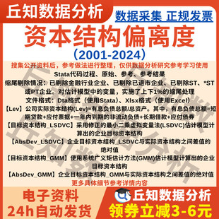 资本结构偏离度2024-2001年目标资本结构LSDVC法GMM法含Stata代码