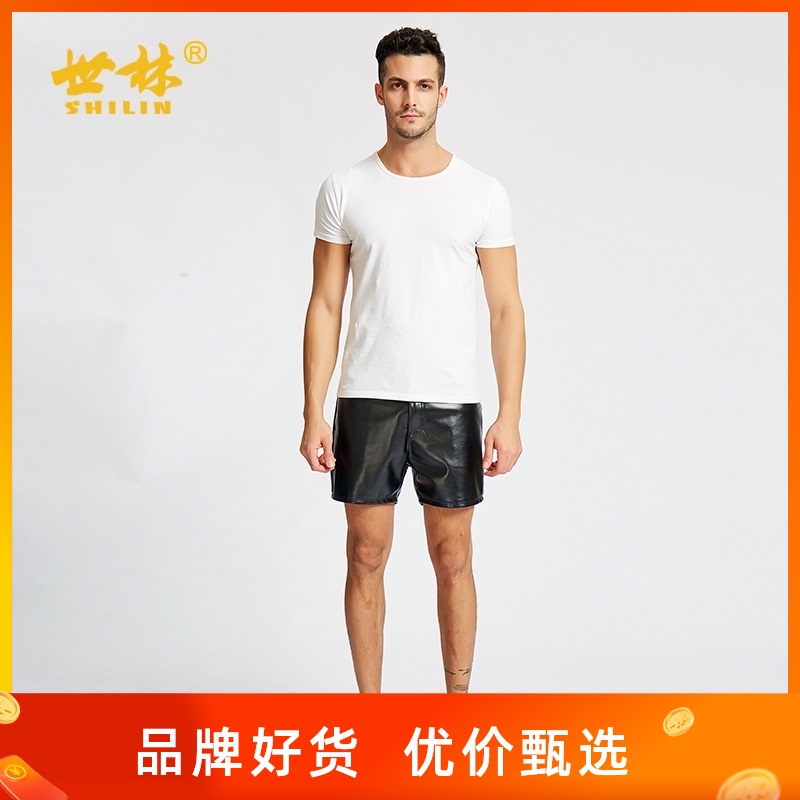 世林春秋季皮裤男薄款pu皮短裤男韩版潮黑色休闲皮裤四合扣皮短裤在类目 男装, 皮裤中 - 来自Buy2taobao.com提供专业的淘宝代购服务