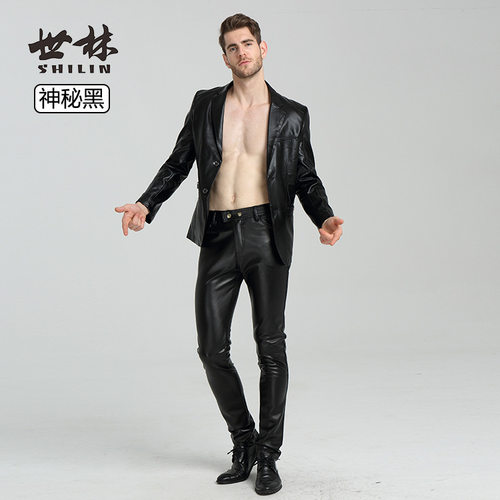 皮裤男2026新款高级感修身小脚