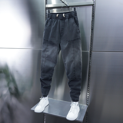 夏季韩版修身渐变色束脚男休闲裤
