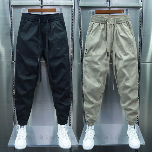 春夏薄款修身小束脚弹力男休闲裤