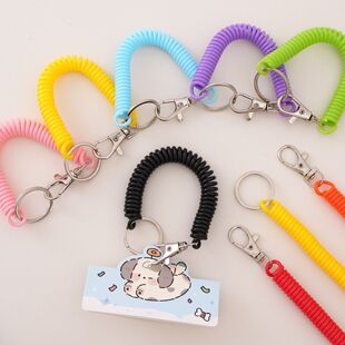 可爱挂件伸缩礼物钥匙扣弹力少女包包挂饰挂绳弹簧电话线门禁卡扣