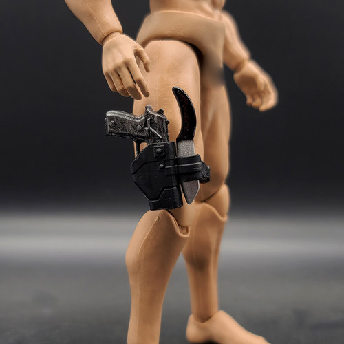 1/12兵人配件战术绑腿快拔枪套