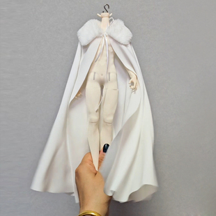 6分兵人BJD特六阿巳素体古风汉服毛领披风斗篷次元 造物ob雏菊娃衣