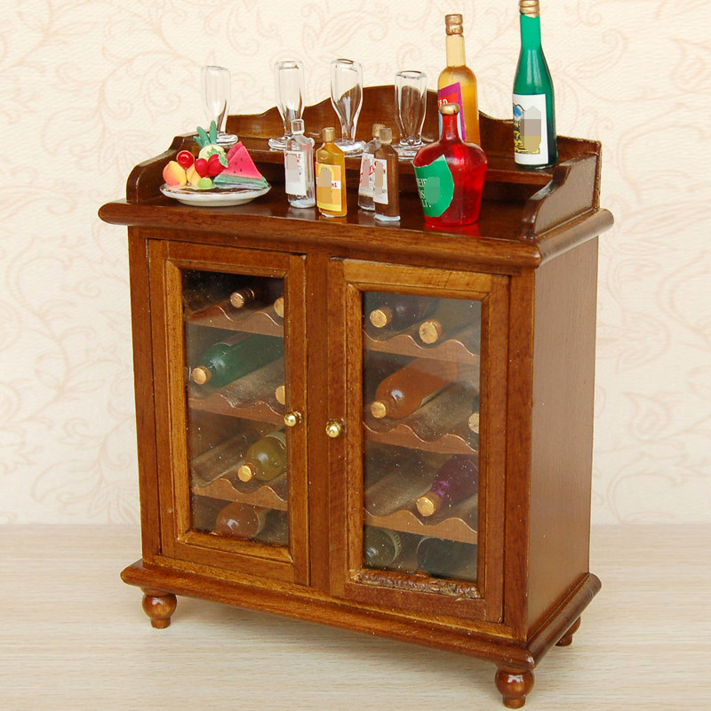 1/12兵人配件酒吧场景酒柜红酒啤酒柜子6寸人偶手办模型微缩家具