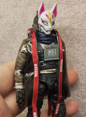 1/18兵人配件bfs武士头雕3.75寸人偶模型diy素体改件般若狐狸面具