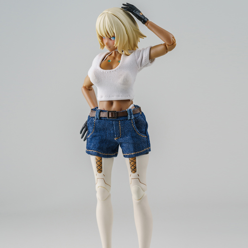 1/12兵人衣服配件tbleague女素体6寸figma人偶模型T恤牛仔短裤shf