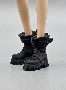 1/12兵人配件6寸机娘女素体作战靴女神装置马丁靴fag鞋子改件靴子
