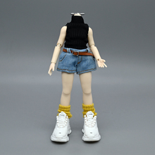 阿巳2.0娃衣12分bjd人偶素体ob11牛仔短裤妖精体紧身高领T恤衣服