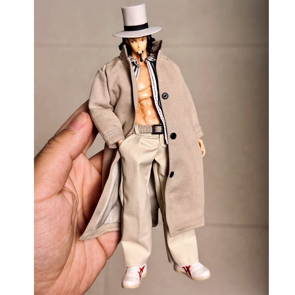 1/12兵人衣服配件男素体长款风衣