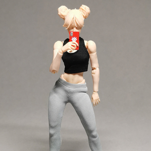 Romankey X COWL 1/12超可动少女素体兵人衣服运动小背心上衣T恤