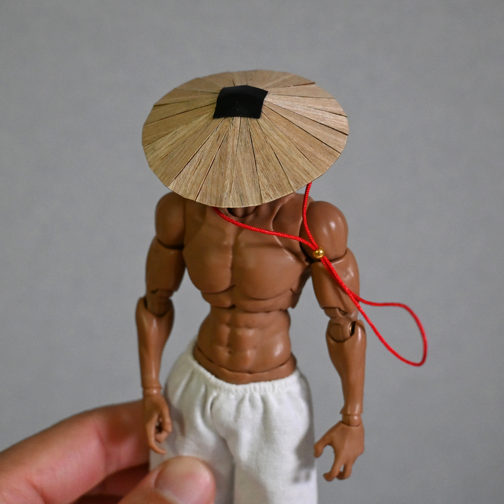 1/12兵人衣服配件古风武士斗笠帽