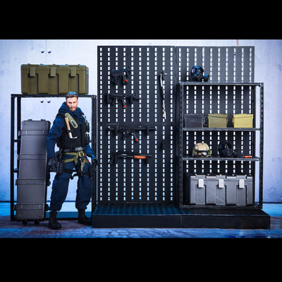 1/12兵人场景配件dam武器库枪架