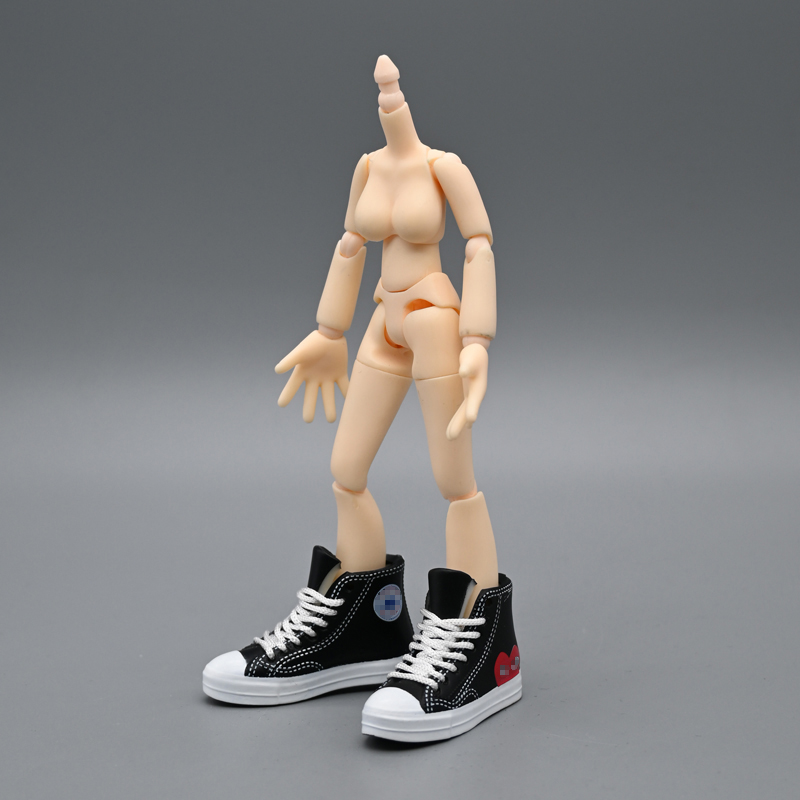 6分娃娃高帮帆布鞋bjd娃鞋板鞋