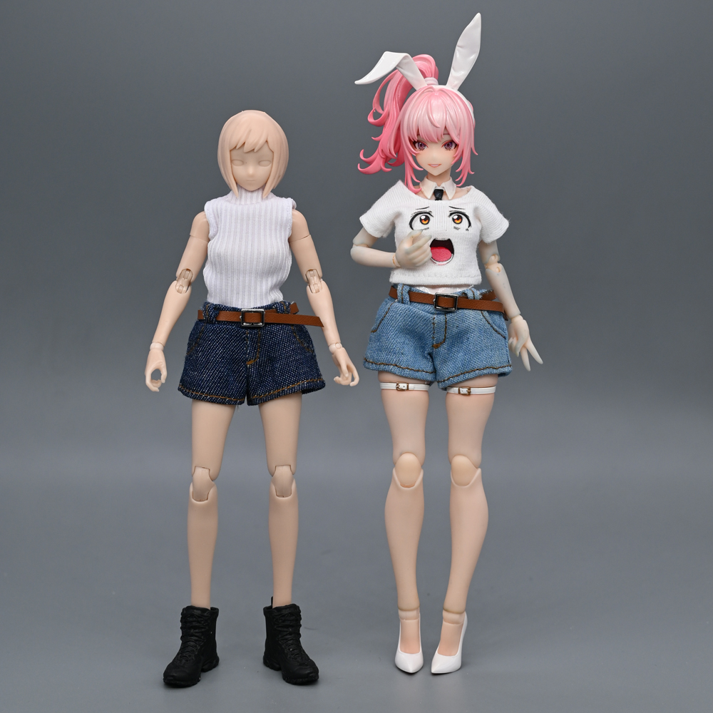 1/12兵人衣服配件女素体T恤短裤