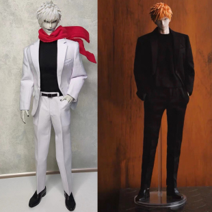 GAMETOYS素体白一护西装西服虚白西裤皮鞋套装1/6兵人GT衣服配件