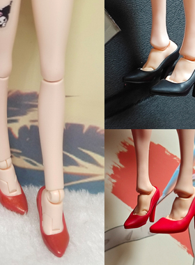 1/12兵人衣服配件tbl包胶女素体ph空心鞋子6寸人偶机娘公主高跟鞋