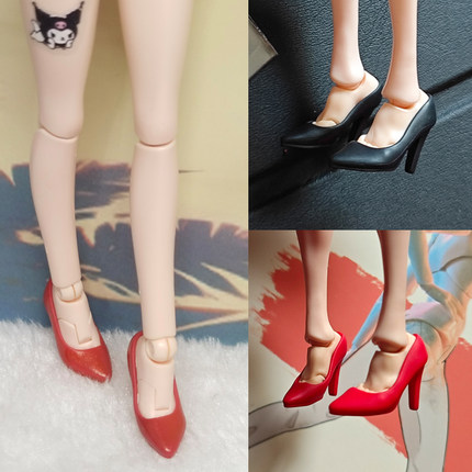 1/12兵人衣服配件tbl包胶女素体ph空心鞋子6寸人偶机娘公主高跟鞋