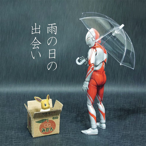 1/12兵人场景配件机娘雨伞模型