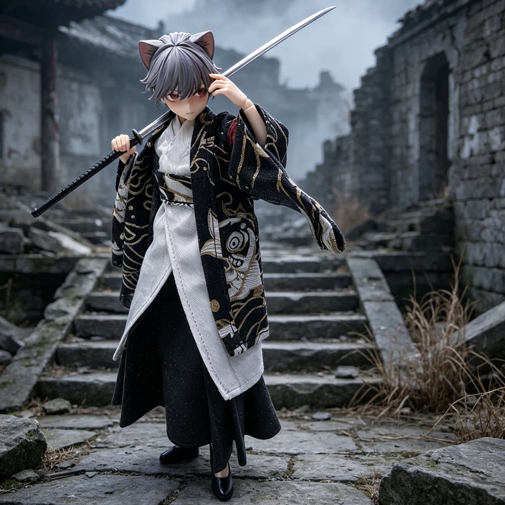 1/12兵人衣服配件机娘和服羽织图片