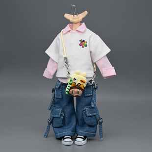 12分阿巳3.0娃衣北冥体衬衣bjd娃娃素体衣服oversize长袖衬衫外套