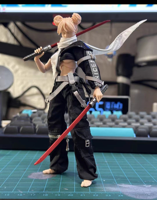 女素体1/12机能风衣服工装裤