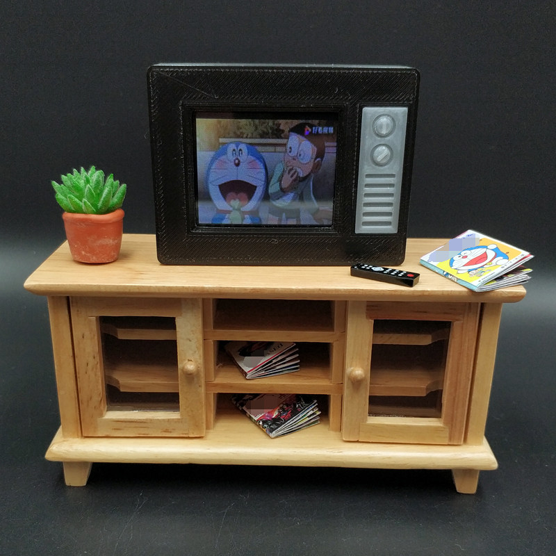1/12兵人场景ob11娃屋家具gsc微缩电视机食玩BJD迷你手办模型道具