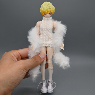 大12分西西里往事自由主张娃衣bjd素体阿巳3.0高领露背毛衣连衣裙