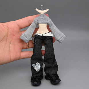 12分阿巳3.0娃衣辣妹阔腿喇叭牛仔裤北冥体出逃明月体bjd素体裤子