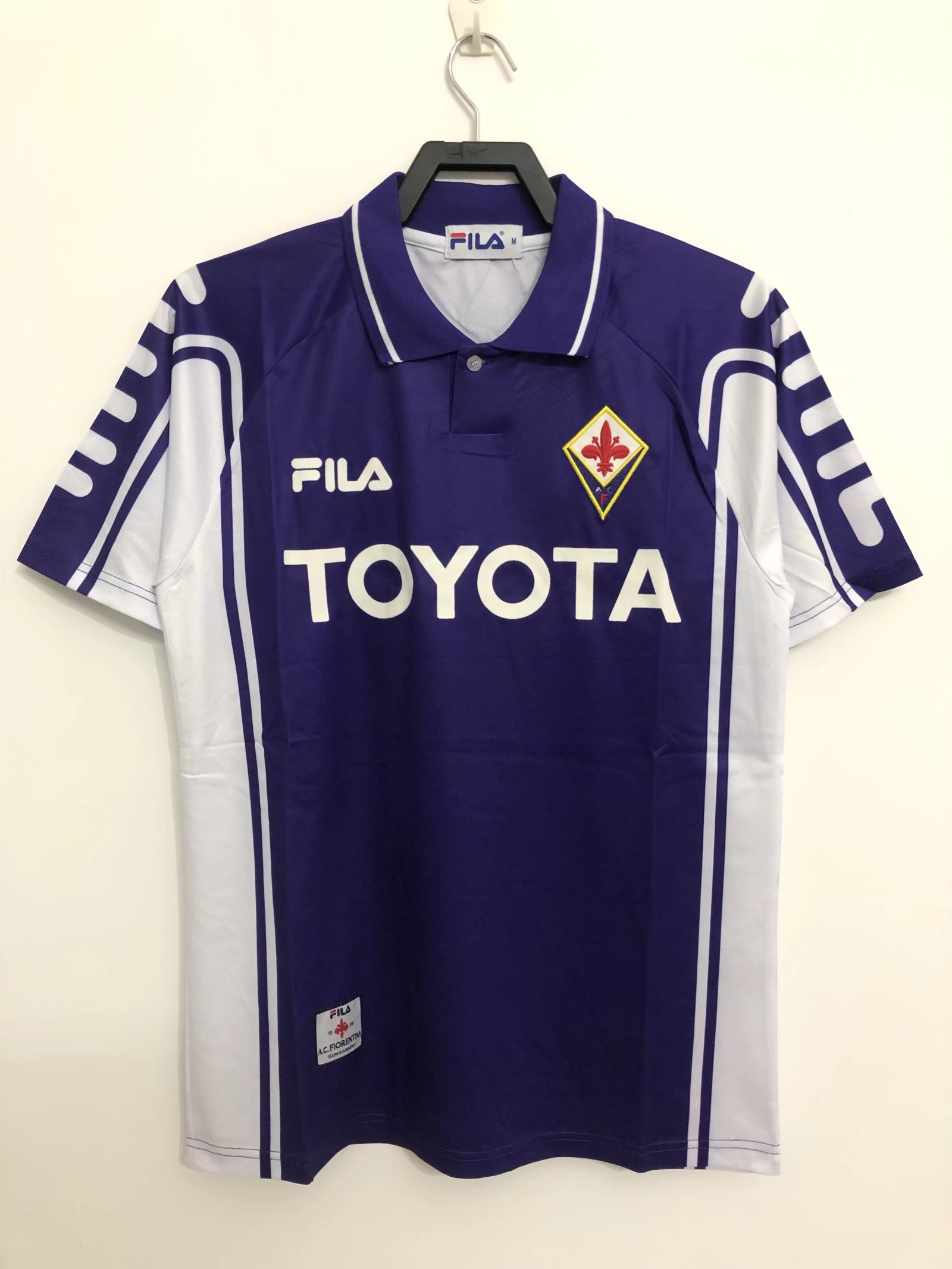 复刻版老款1999-2000年佛罗伦萨主场怀旧球衣波衫足球服运动服紫