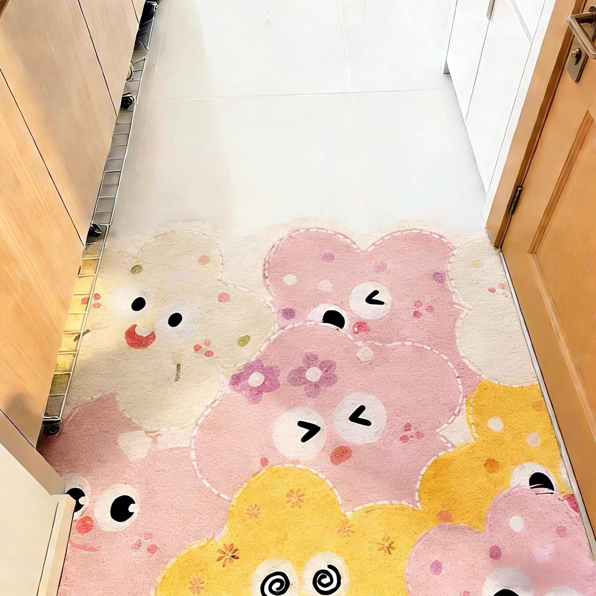 新款多巴胺花朵异形丝圈入户门垫玄关脚垫可裁剪刮泥蹭土地垫耐脏,居家布艺,入户地垫,淘宝优惠券,粉丝福利购,淘宝优惠卷