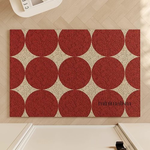 好喜庆啊红色丝圈入户地垫蹭土